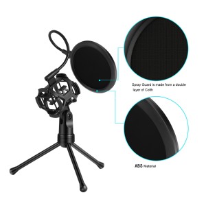 سه پایه میکروفون رومیزی پاپ فیلتر دار یانمای مدل PS-2 (جعبه باز)